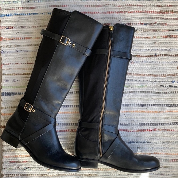 Cole Haan Shoes - COLE HAAN Leather Boots w/Gold Buckle Detail